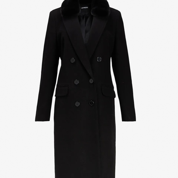 Coat with faux fur trim - Picture 1 of 5